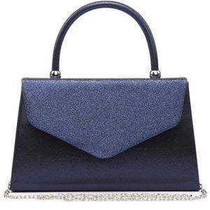 Bag, Clutches With Frosted Glittering Navy Blue